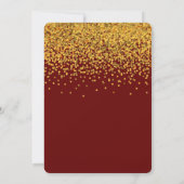 Invitation Douche nuptiale Gold et Red Glam Confetti Dots (Dos)