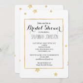 Invitation Douche nuptiale Gold Stars (Devant / Derrière)