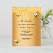 Invitation Douche nuptiale gouttes d'or d'abeille (Debout devant)