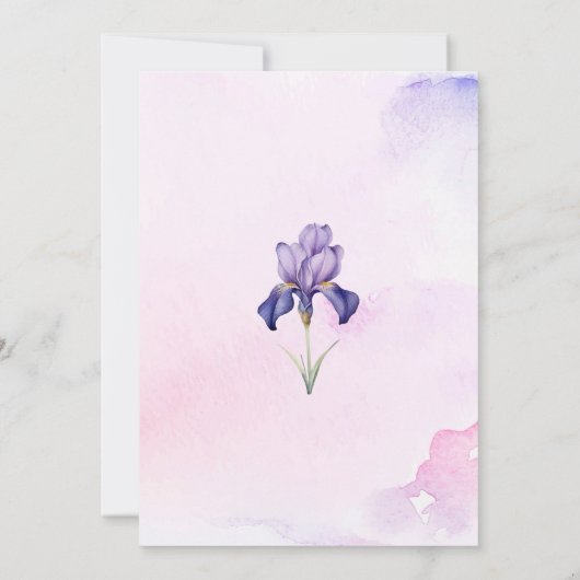 Invitation Douche nuptiale IRIS FLOWER (Dos)
