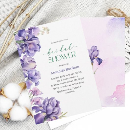 Invitation Douche nuptiale IRIS FLOWER