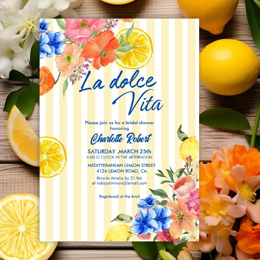Invitation Douche nuptiale italienne au citron