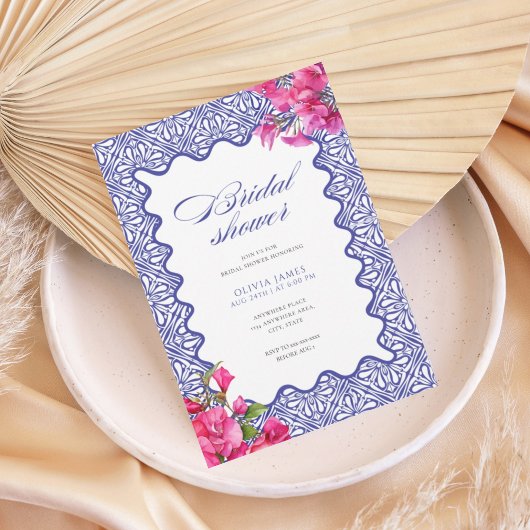 Invitation Douche nuptiale italienne bougainvillière