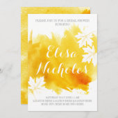 Invitation Douche nuptiale jaune abstraite moderne (Devant / Derrière)