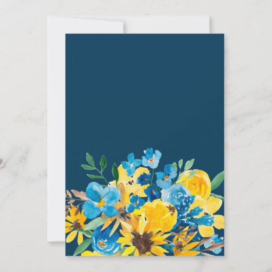 Invitation Douche nuptiale jaune rustique (Dos)