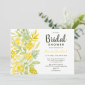 Invitation Douche nuptiale jaune-vert chic (Debout devant)