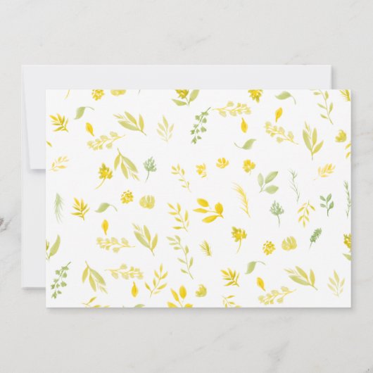 Invitation Douche nuptiale jaune-vert chic (Dos)