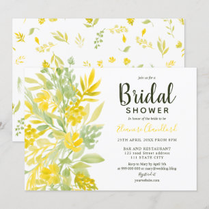 Invitation Douche nuptiale jaune-vert chic