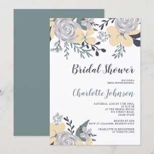 Invitation Douche nuptiale jaune vert pâle printemps