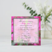 Invitation douche nuptiale joli rose azalea fleurs (Debout devant)
