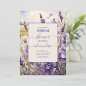 Invitation Douche nuptiale lavande florale unique (Debout devant)