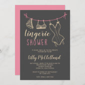 Invitation Douche nuptiale lingerie chic (Devant / Derrière)