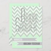 Invitation Douche nuptiale mariage à la menthe moderne gris c (Devant / Derrière)