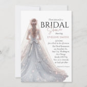 Invitation Douche nuptiale Mariage argent (Devant)