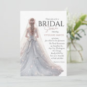 Invitation Douche nuptiale Mariage argent (Debout devant)