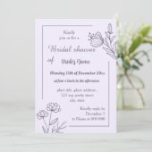 Invitation Douche nuptiale mauve simple (Debout devant)