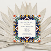 Invitation Douche nuptiale méditerranéenne bleu azulejo