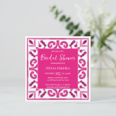 Invitation Douche nuptiale mexicaine rose gras (Debout devant)