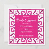 Invitation Douche nuptiale mexicaine rose gras (Devant)