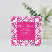 Invitation Douche nuptiale mexicaine rose gras (Debout devant)