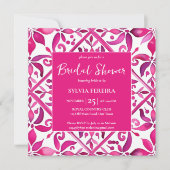 Invitation Douche nuptiale mexicaine rose gras (Devant)