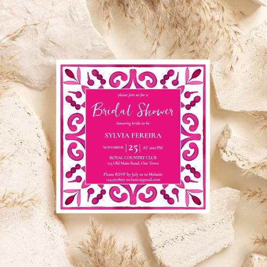Invitation Douche nuptiale mexicaine rose gras