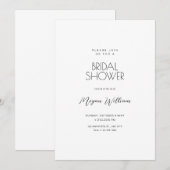 Invitation Douche nuptiale minimaliste blanche simple (Devant / Derrière)