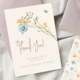 Invitation douche nuptiale minimaliste fleur sauvage boho mod