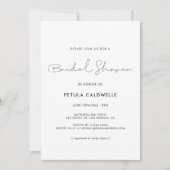 Invitation Douche nuptiale minimaliste manuscrite (Devant)
