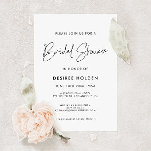 Invitation Douche nuptiale minimaliste moderne