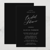Invitation Douche nuptiale minimaliste moderne noire (Devant / Derrière)