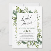 Invitation Douche nuptiale moderne à eucalyptus vert (Devant)