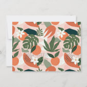 Invitation Douche nuptiale moderne Bold Orange & Blossom rose (Dos)