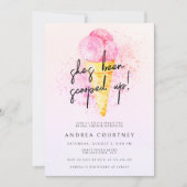 Invitation Douche nuptiale moderne Hot Pink Ice Cream (Devant)