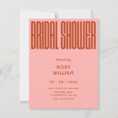 Invitation Douche nuptiale moderne rétro (Devant)