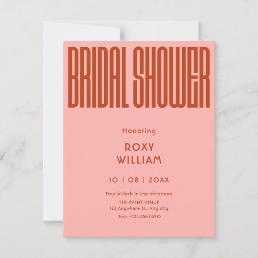 Invitation Douche nuptiale moderne rétro (Devant)