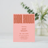 Invitation Douche nuptiale moderne rétro (Debout devant)