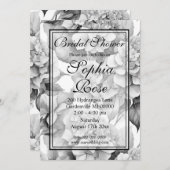 Invitation Douche nuptiale noire de couleur blanche (Devant / Derrière)
