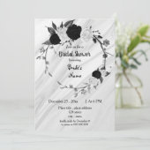 Invitation Douche nuptiale noire et blanche (Debout devant)