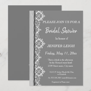 Invitation Douche nuptiale noire et blanche