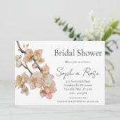 Invitation Douche nuptiale orange fleurie (Debout devant)