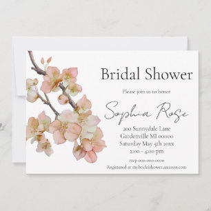 Invitation Douche nuptiale orange fleurie