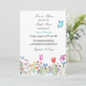 Invitation Douche nuptiale Papillons d'invitation bleu/violet (Debout devant)