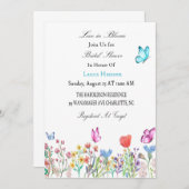 Invitation Douche nuptiale Papillons d'invitation bleu/violet (Devant / Derrière)