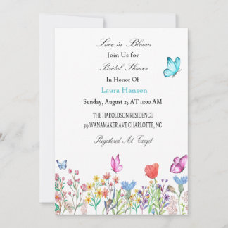 Invitation Douche nuptiale Papillons d'invitation bleu/violet