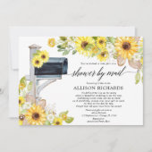 Invitation Douche nuptiale par courrier jaune tournesol blanc (Devant)