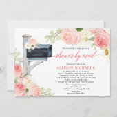Invitation Douche nuptiale par mail rose pâle vert (Devant)