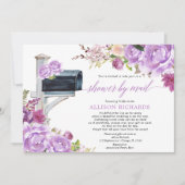 Invitation Douche nuptiale par mail violette lilas fleurie él (Devant)