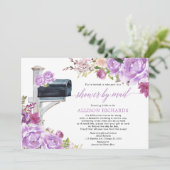 Invitation Douche nuptiale par mail violette lilas fleurie él (Debout devant)