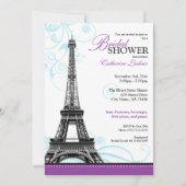 Invitation Douche nuptiale parisienne de Tour Eiffel de Flour (Devant)